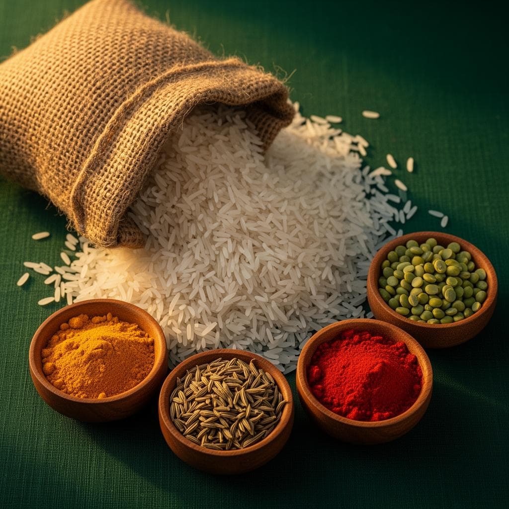 Basmati rice with Indian pulses and spices