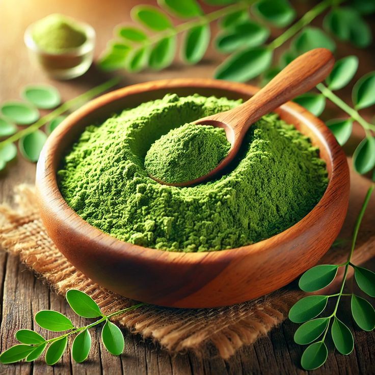 Moringa Powder – Superfood from Dried Leaves, Rich in Antioxidants, Iron, Calcium & Vitamins